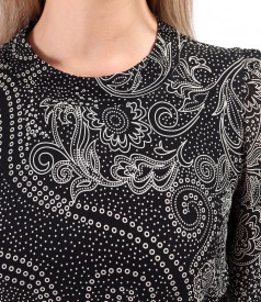 Rochie midi din viscoza imprimata cu motive florale