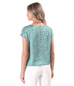 Bluza eleganta din saten imprimat