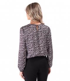 Bluza lejera din satin imprimat