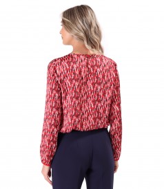 Bluza lejera din satin imprimat