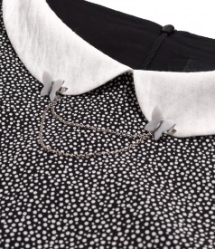 Rochie midi din viscoza imprimata cu picouri