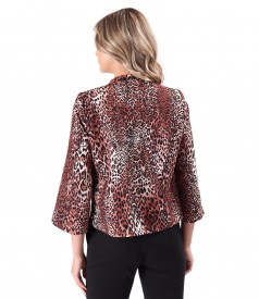 Sacou din stofa tip crep cu animal print