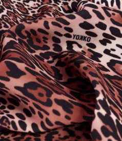 Sacou din stofa tip crep cu animal print