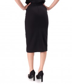 Fusta midi din stofa tip crep cu animal print