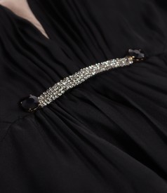 Rochie lunga de seara din voal uni