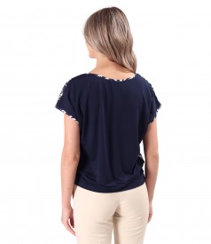 Bluza lejera cu fata din satin de viscoza imprimata