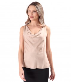 Bluza eleganta pe bie din saten de viscoza