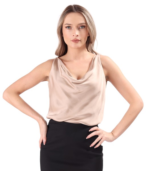 Bluza eleganta pe bie din saten de viscoza