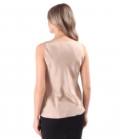 Bluza eleganta pe bie din saten de viscoza