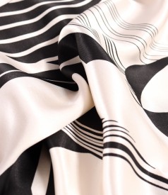 Rochie midi din satin de viscoza imprimata cu motive geometrice