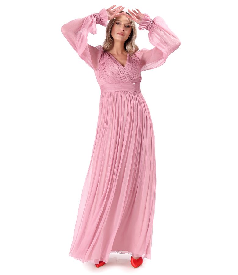 Rochie lunga din voal de matase naturala