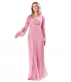 Rochie lunga din voal de matase naturala