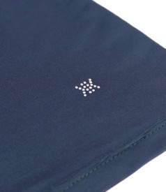 Bluza din jerse elastic cu decolteu in falduri