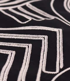 Rochie midi din viscoza brodata summer zen garden