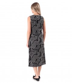 Rochie midi din viscoza brodata summer zen garden