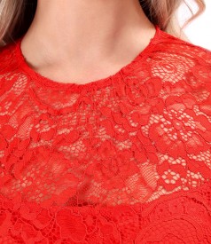 Rochie eleganta din dantela fina cu motive florale