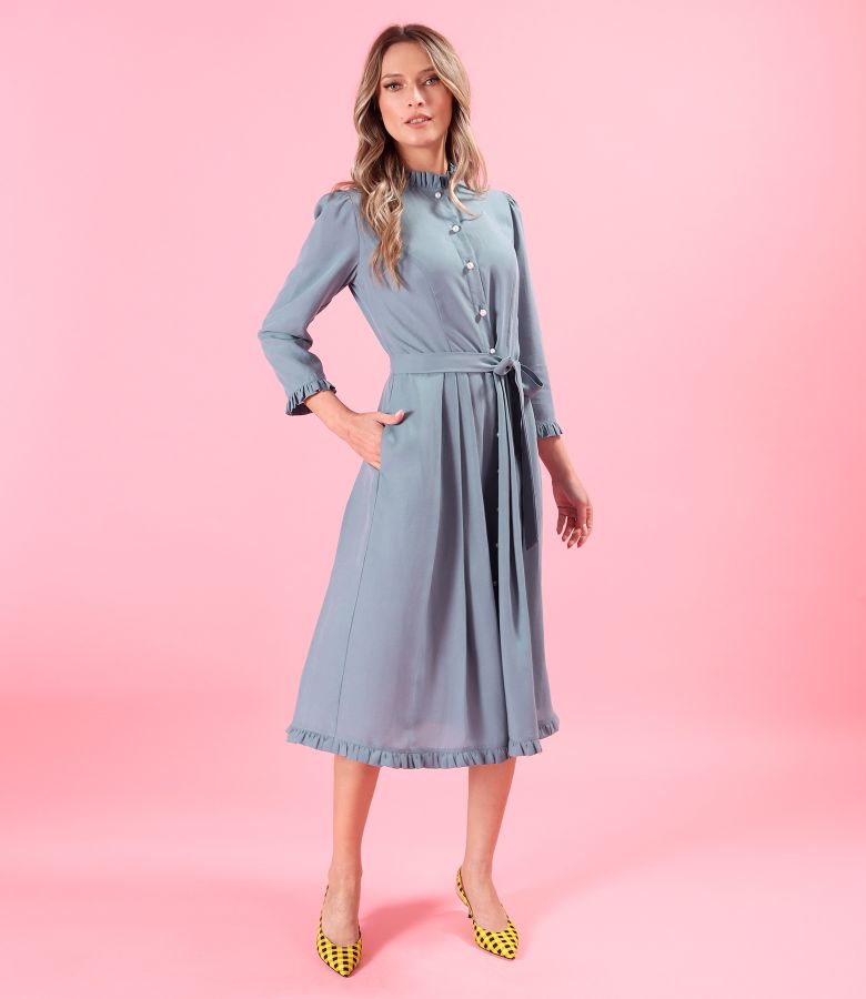 Rochie eleganta tip camasa din viscoza