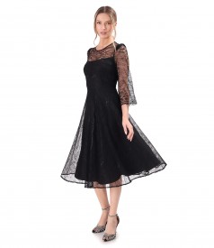 Rochie eleganta din dantela fina cu motive florale