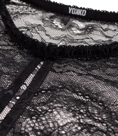 Bolero din dantela fina cu motive florale