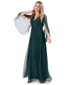 Rochie de seara lunga din voal de matase naturala