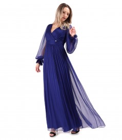 Rochie lunga din voal de matase naturala