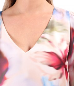 Rochie eleganta din voal imprimat