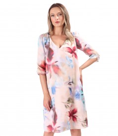 Rochie eleganta din voal imprimat