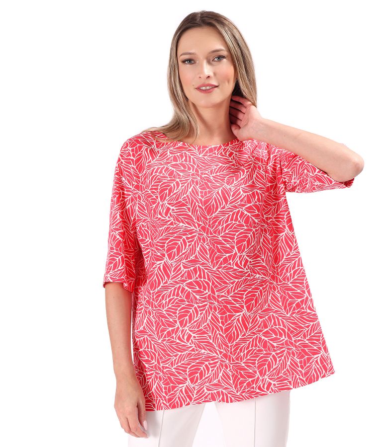 Bluza oversize cu in imprimata cu motive florale