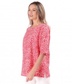 Bluza oversize cu in imprimata cu motive florale