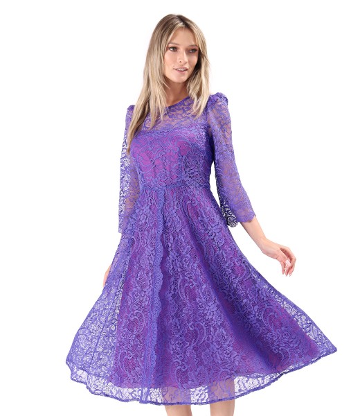 Rochie eleganta din dantela fina cu motive florale