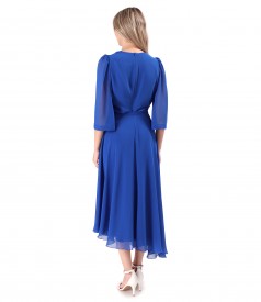 Rochie midi asimetrica din voal uni