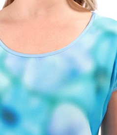 Bluza lejera cu fata din voal imprimat cu motive florale