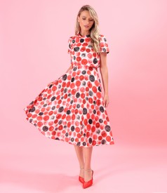 Rochie midi din bumbac cu matase naturala