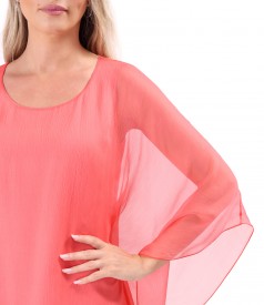 Rochie fluture din voal de matase naturala