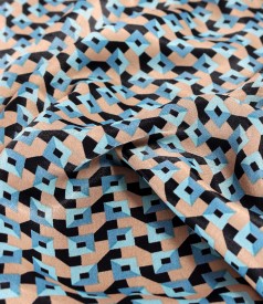 Rochie midi din satin de viscoza imprimata cu motive geometrice