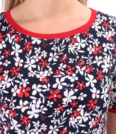 Bluza din jerse elastic imprimat in relief