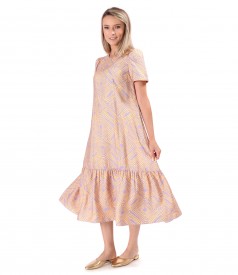 Rochie midi lejera imprimata cu motive geometrice