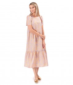 Rochie midi lejera imprimata cu motive geometrice