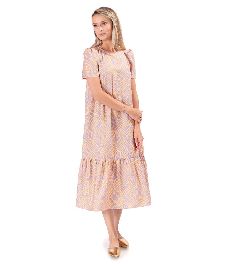 Rochie midi lejera imprimata cu motive geometrice