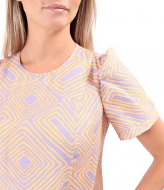 Rochie midi lejera imprimata cu motive geometrice