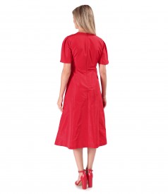 Rochie evazata din tafta cu floare in talie