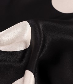 Rochie midi din satin de viscoza imprimata cu buline