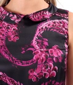 Rochie lunga din matase naturala imprimata cu motive paisley