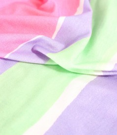 Bluza din jerse elastic imprimat digital cu dungi