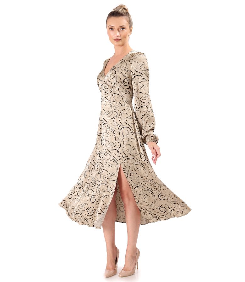 Rochie eleganta midi din viscoza satinata