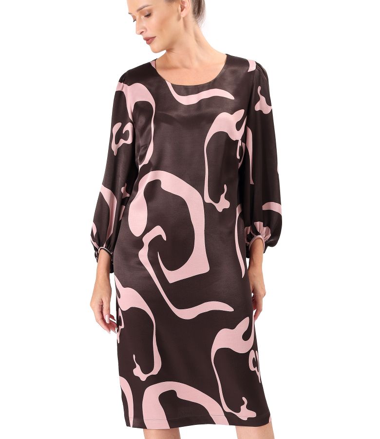 Rochie lejera din viscoza satinata imprimata