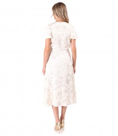 Rochie de seara midi din viscoza cu fir metalic