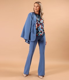 Bluza din jerse elastic imprimat cu motive florale