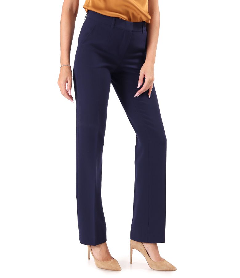 Pantaloni drepti din stofa elastica
