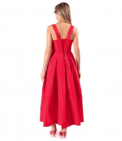 Rochie evazata din tafta cu corset cu bretele